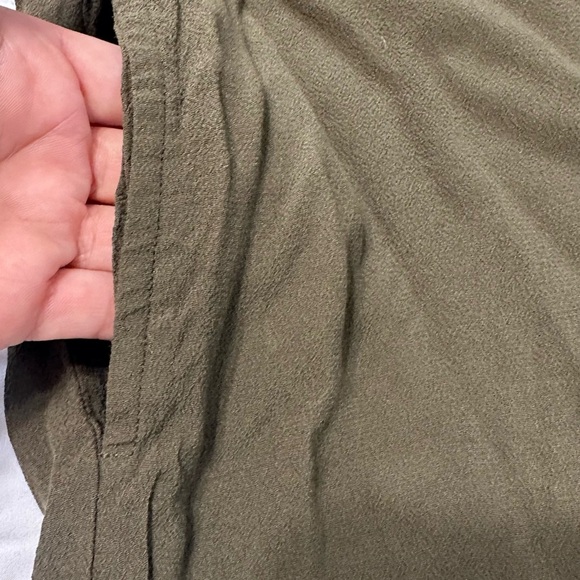 Madewell Green Olive Mini Dress V-Neck Button Back Size S - Picture 8 of 14